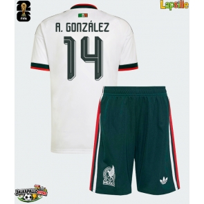 Meksiko Armando Gonzalez #14 Vieraspaita Lapsille MM-kisat 2026 Lyhythihainen (+ shortsit)